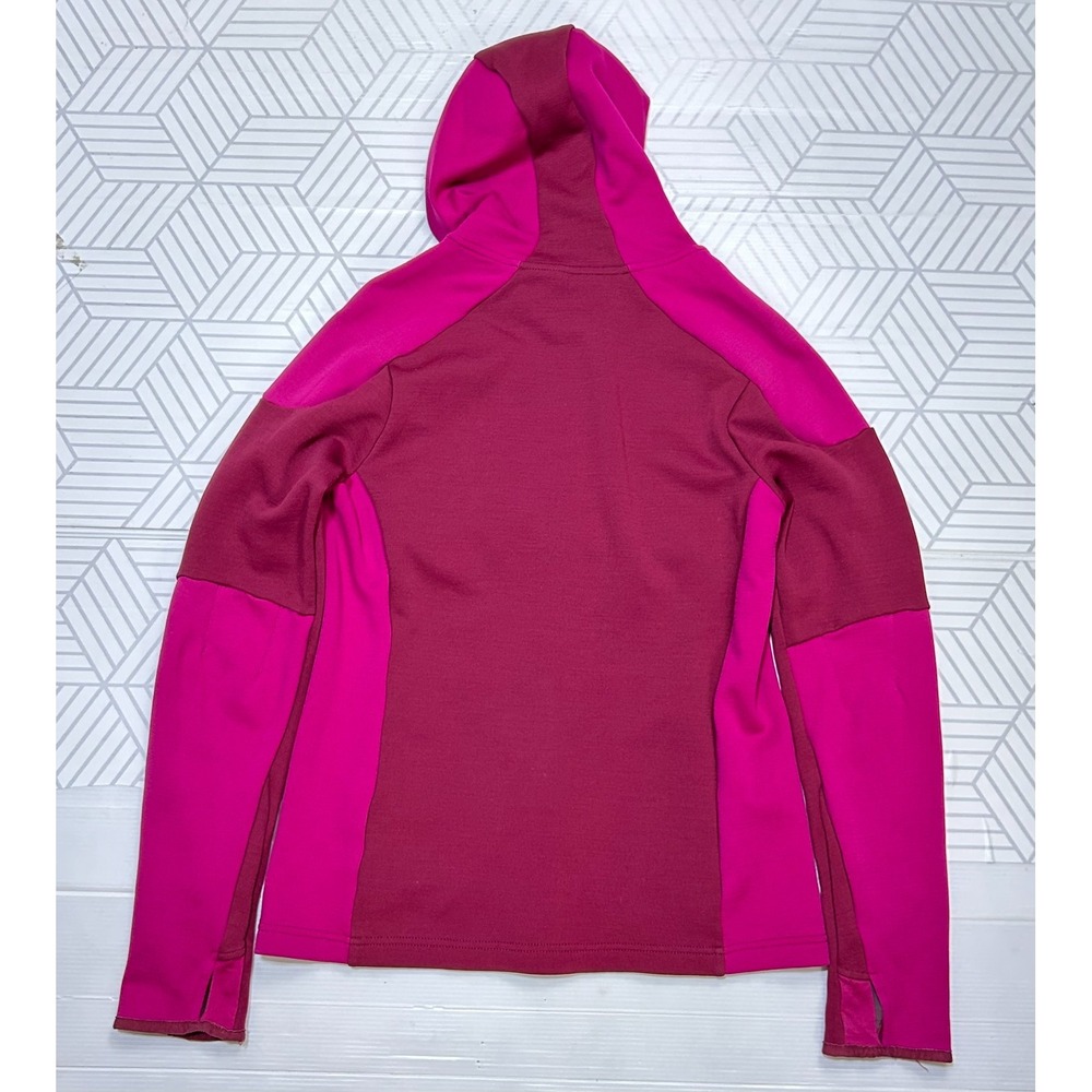Smartwool Women's size M PhD HyFi Full Zip Pink Merino Wool Blend Hoodie b2 - Picture 5 of 11